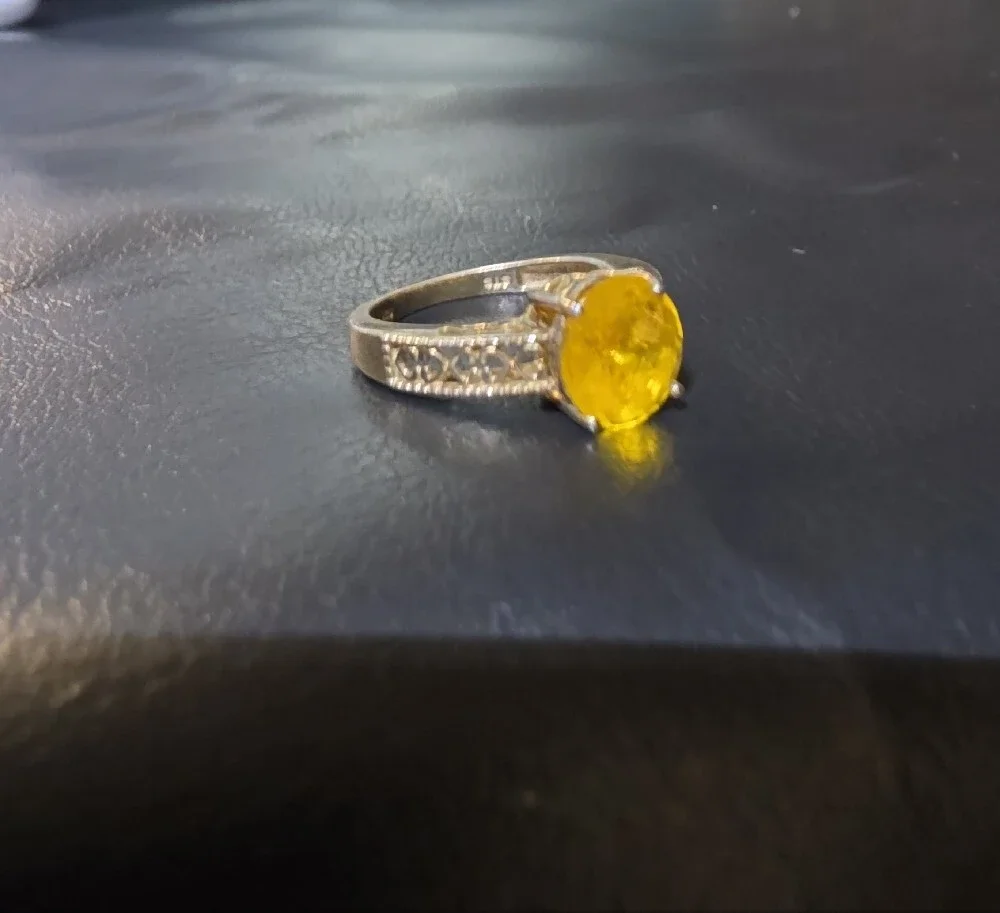 Gold 925 Citrine Cocktail Ring - Women Jewelry